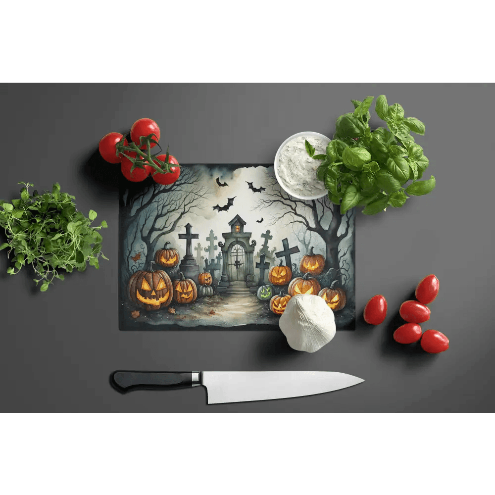 Spooktacular Slice Cutting Board: Halloween Fright! Unleash your Inner Ghoul with our Halloween Cutting Board, the Perfect Blend of Spooky Style - Estalios