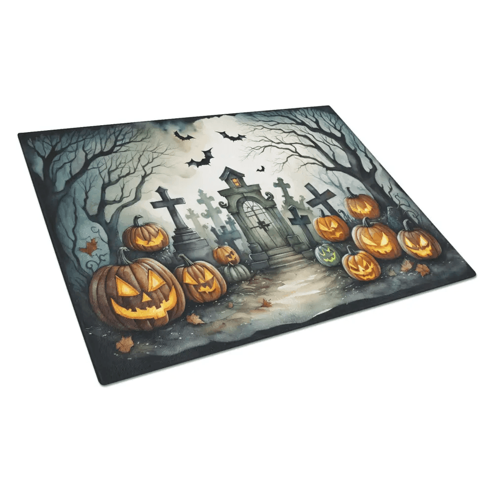 Spooktacular Slice Cutting Board: Halloween Fright! Unleash your Inner Ghoul with our Halloween Cutting Board, the Perfect Blend of Spooky Style - Estalios