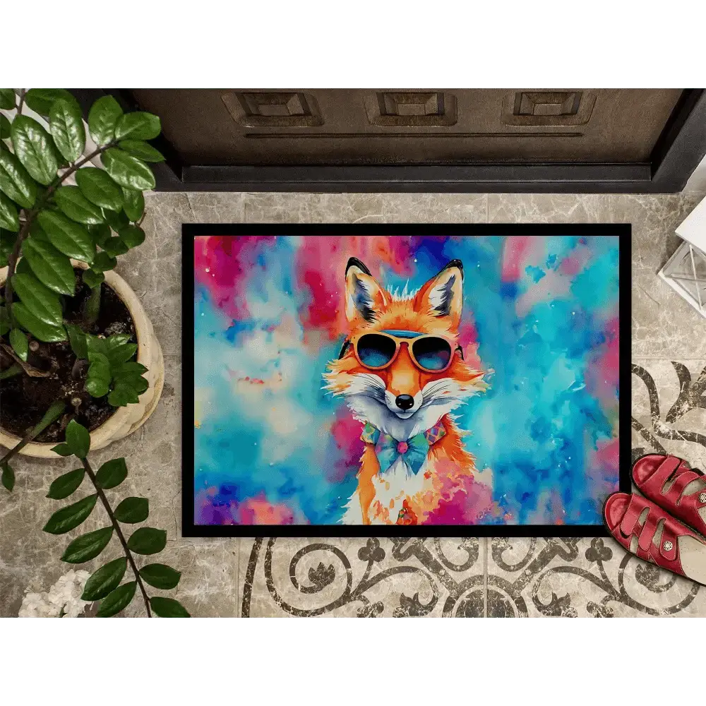 NEW Hippie Animal Fox Doormat - Non Slip Washable Rug