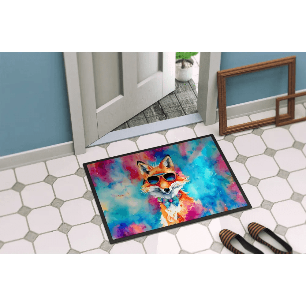 NEW Hippie Animal Fox Doormat - Non Slip Washable Rug - Estalios