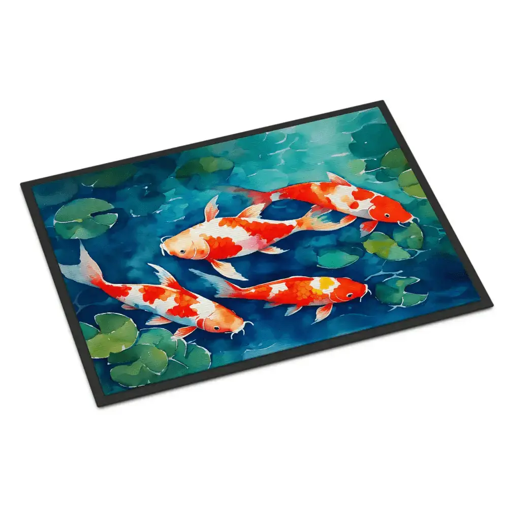 New Koi Fish Doormat Non Slip Washable Rug for Indoor Outdoor Entryways