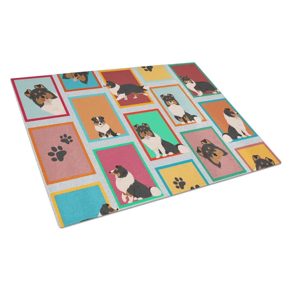 NEW Lots of Tricolor Sheltie Glass Cutting Board Decorative Tempered Glass Kitchen Cutting and Serving Board Large Size Chopping Board - Estalios