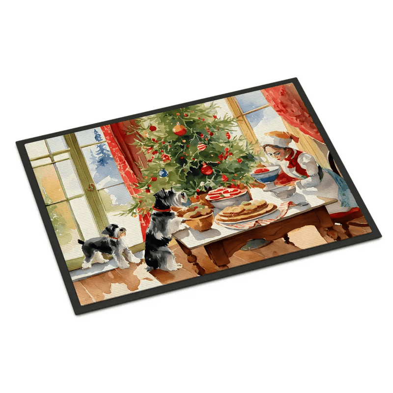 Schnauzer Christmas Cookies Doormat for Indoor Outdoor Use - Estalios