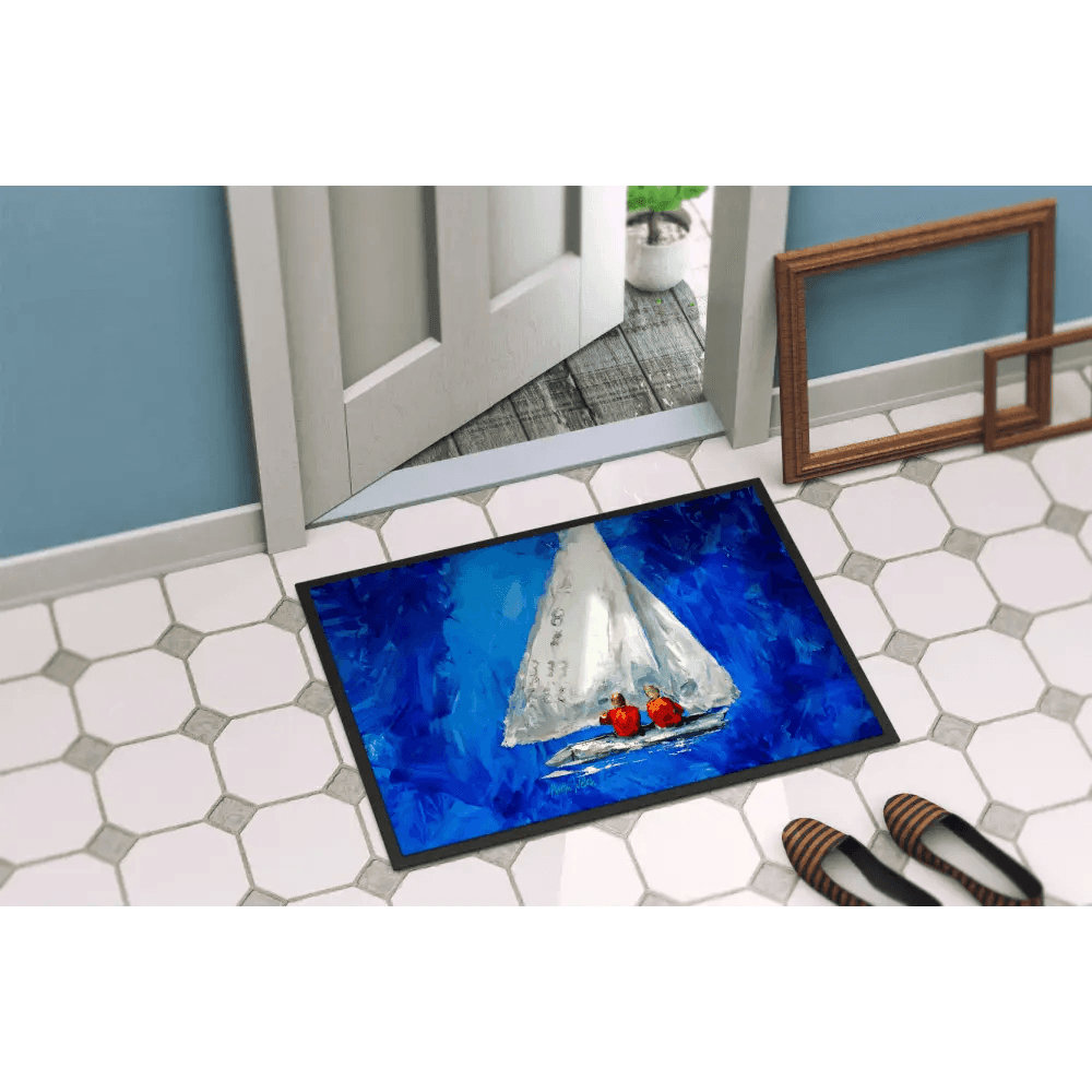 NEW Twos Company Sailboat Doormat Non Slip Indoor Outdoor Rug - Estalios