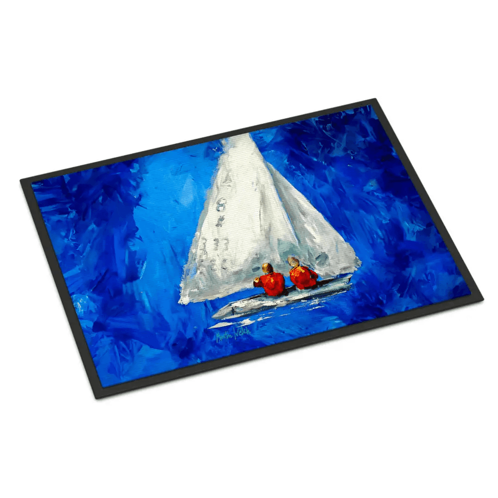 NEW Twos Company Sailboat Doormat Non Slip Indoor Outdoor Rug - Estalios