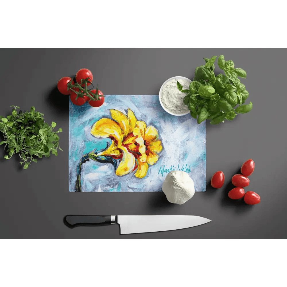 Floral Feast Cutting Board: Slice Into Spring! Floral Feast Cutting Board: Elevate your Kitchen Decor and Food Preparation with our Stunning Floral-themed Glass Cutting Board - Estalios
