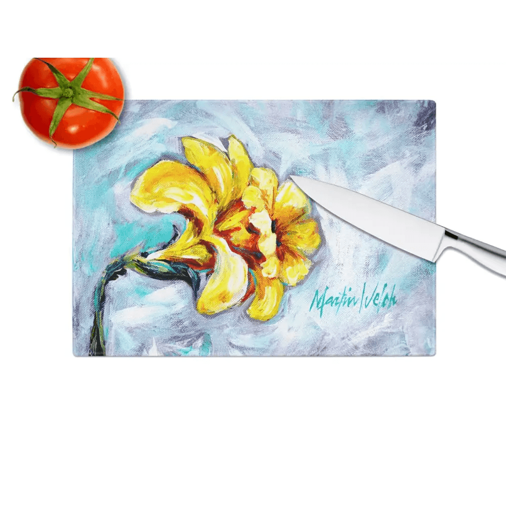 Floral Feast Cutting Board: Slice Into Spring! Floral Feast Cutting Board: Elevate your Kitchen Decor and Food Preparation with our Stunning Floral-themed Glass Cutting Board - Estalios