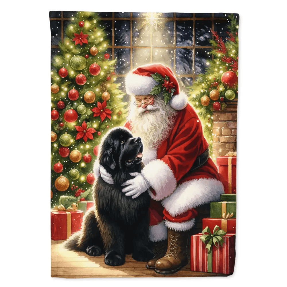 Newfoundland and Santa Claus House Flag for Vibrant Outdoor Decor - Estalios
