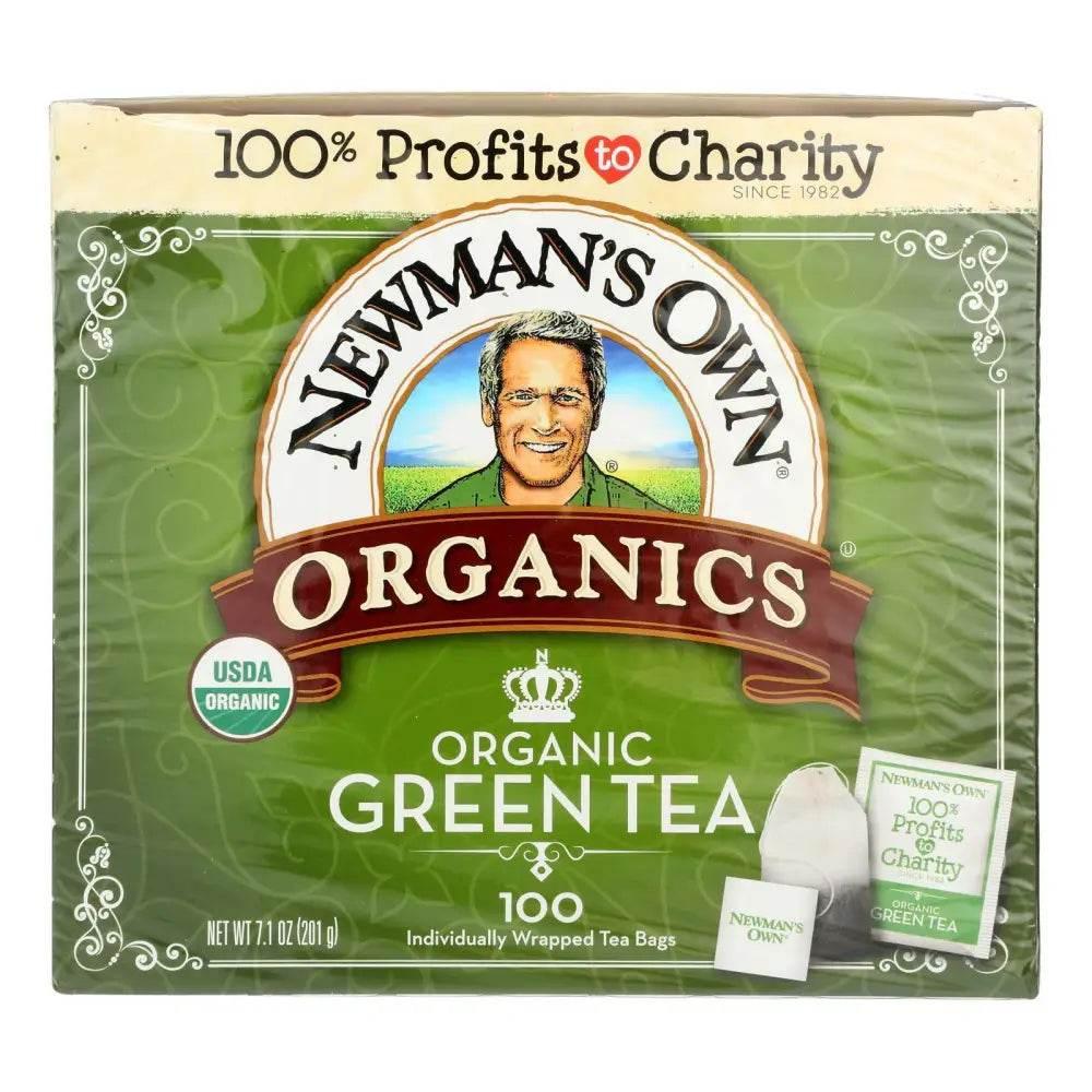 Newman's Own Organics Organic Green Tea Bags - 100 Ct Case - Estalios