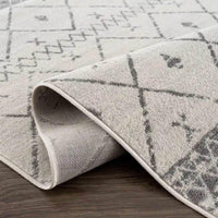 Newville Area Rug with Boho Geometric Design in Ivory Gray - Home Decor