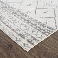 Newville Area Rug with Boho Geometric Design in Ivory Gray - Home Decor