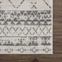 Newville Area Rug with Boho Geometric Design in Ivory Gray - Home Decor