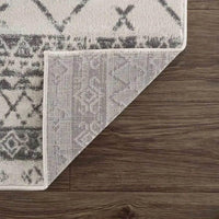 Newville Area Rug with Boho Geometric Design in Ivory Gray - Home Decor