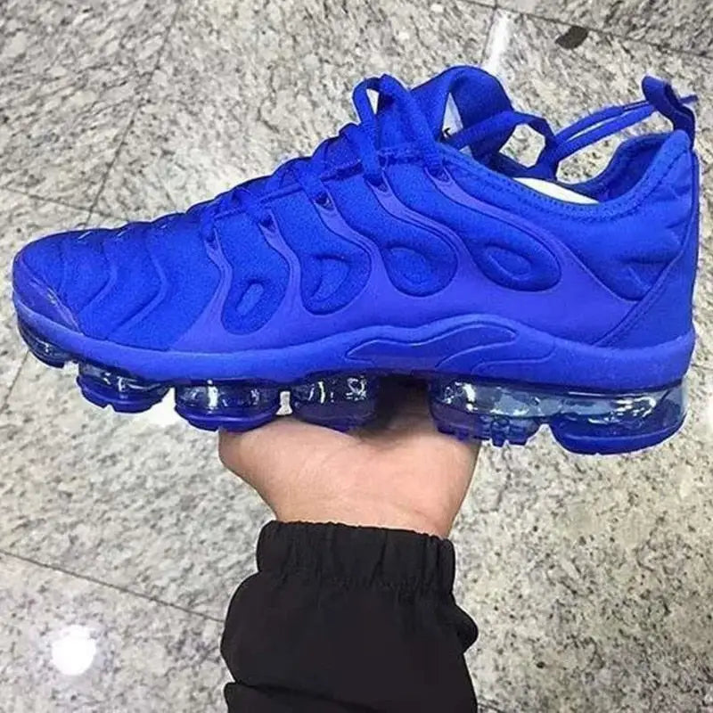 Blue Nike Air Max Plus sneaker perfect for summer with Nike Air Vapormax style