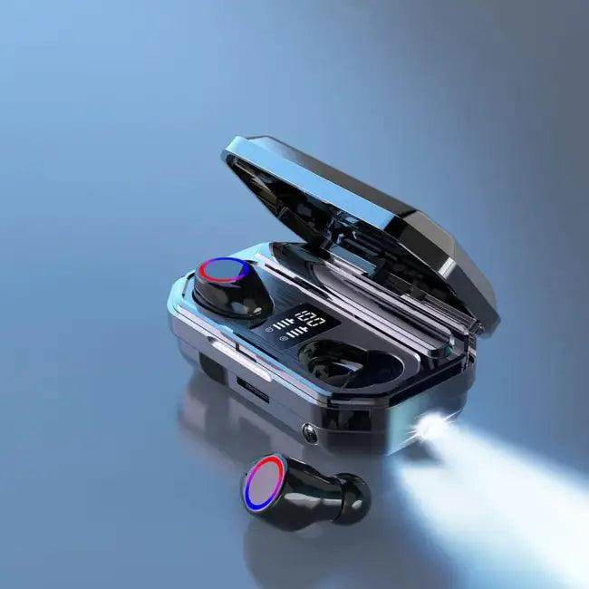 Sleek Chrome Wireless Earbuds with Charging Case Upgrade - Estalios