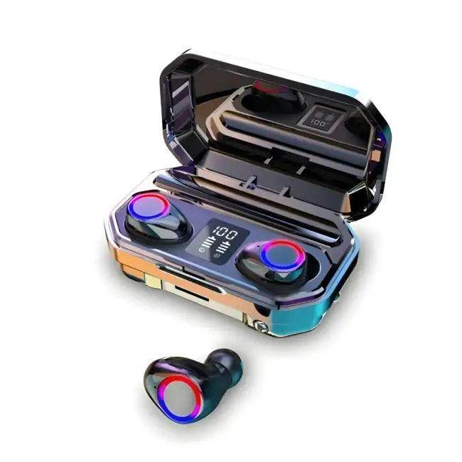 Sleek Chrome Wireless Earbuds with Charging Case Upgrade - Estalios