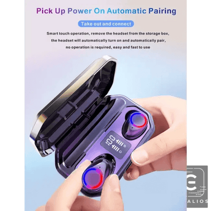 Sleek Chrome Wireless Earbuds with Charging Case Upgrade - Estalios
