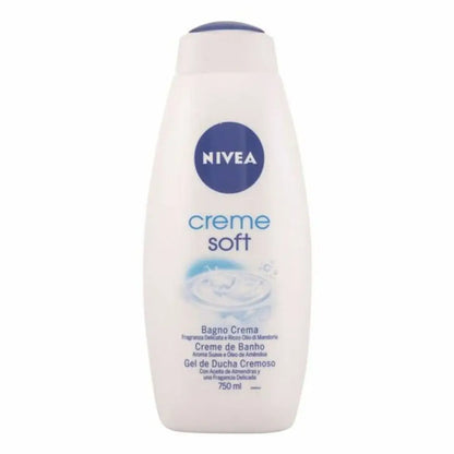 White Nivea Creme Soft body wash bottle for that gel creme smooth feel in your shower