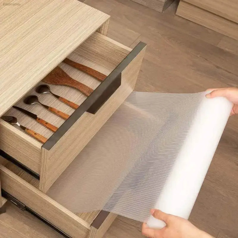 Non-Slip Clear Ribbed Drawer and Shelf Liner 12 Inch - Estalios