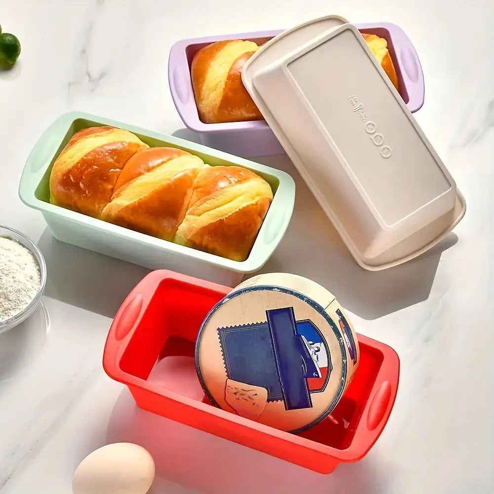 Colorful Nonstick Silicone Loaf Pans for baking delicious Christmas cookies