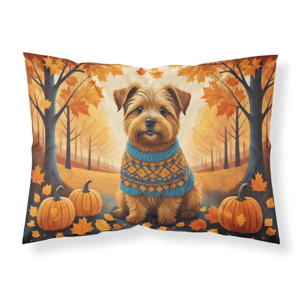 Norfolk Terrier Fall Standard Pillowcase for Comfortable Sleep - Estalios