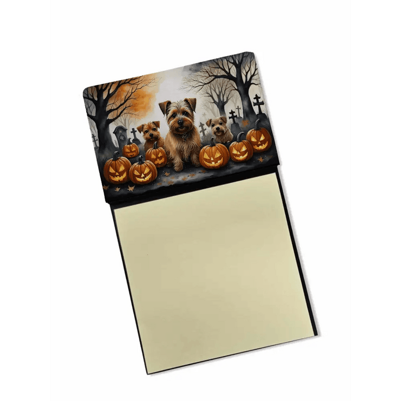 Norfolk Terrier Halloween Sticky Note Holder - Refillable Dispenser - Estalios