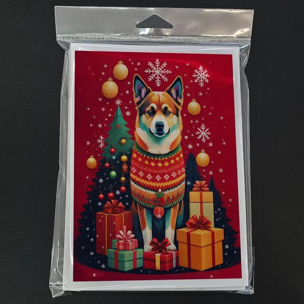 Norwegian Buhund Holiday Greeting Cards Pack with Envelopes - Estalios