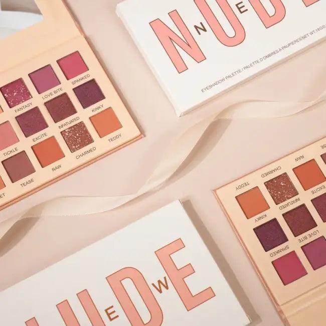 Glam Nude Eyeshadow Palette w Brush & Mirror for Flawless Looks - Estalios