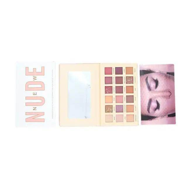 Glam Nude Eyeshadow Palette w Brush & Mirror for Flawless Looks - Estalios