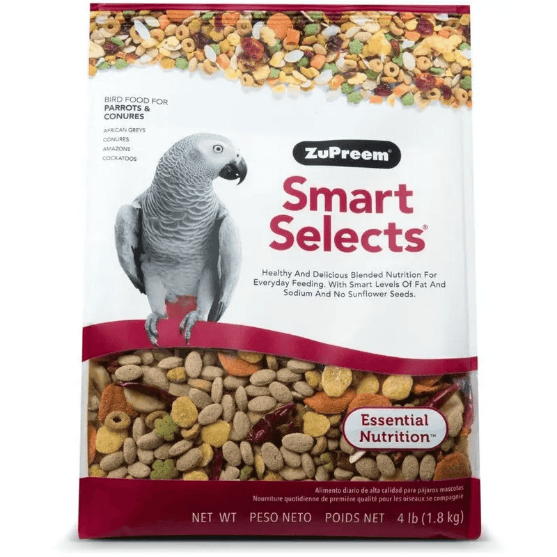 Nutritious ZuPreem Smart Selects Bird Food for Parrots 4 lbs - Estalios