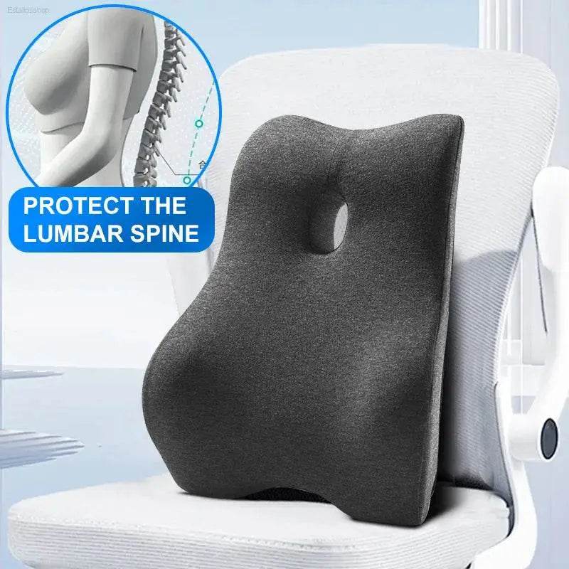 Office Waist Pillow Ergonomic Lumbar Support Memory Cotton - Estalios