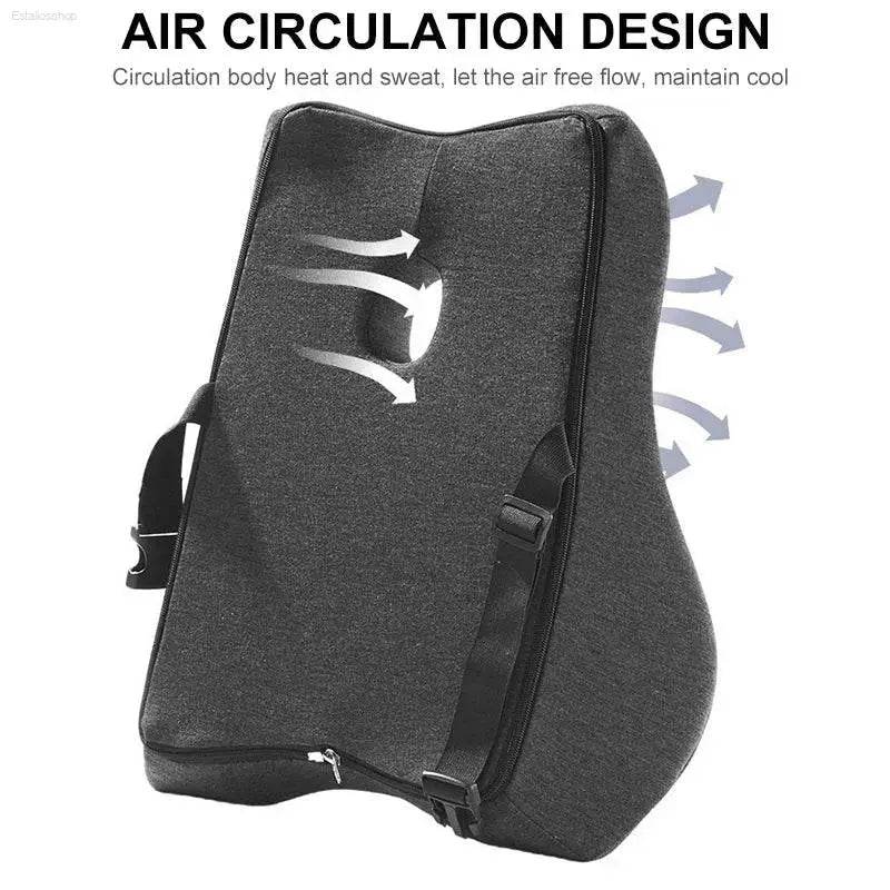 Office Waist Pillow Ergonomic Lumbar Support Memory Cotton - Estalios