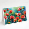 Ohio Scarlet Carnations Watercolor Greeting Cards Pack of 8 - Estalios