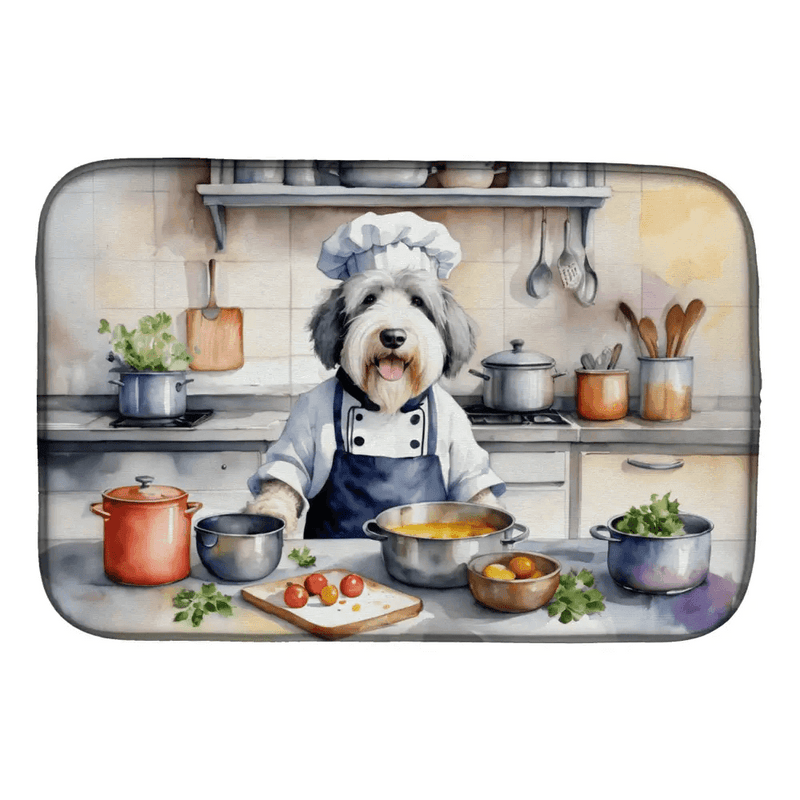 Culinary Canine Dish Drying Mat: Paw-some Drying Mat! Chef Dog Dish Drying Mat: where Culinary Charm Meets Kitchen Cleanliness Introducing the Chef Dog - Estalios