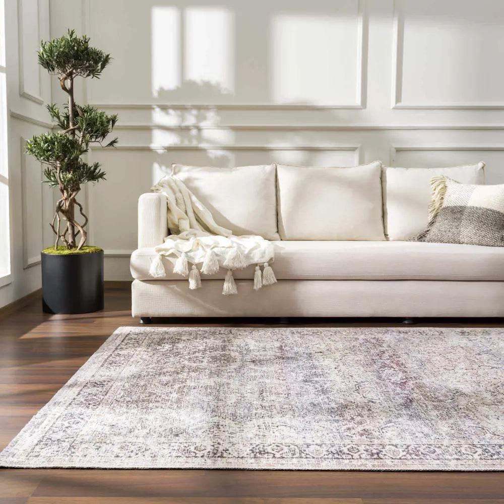 Olive Holi-2304 Washable Area Rug for Easy Cleaning - Estalios
