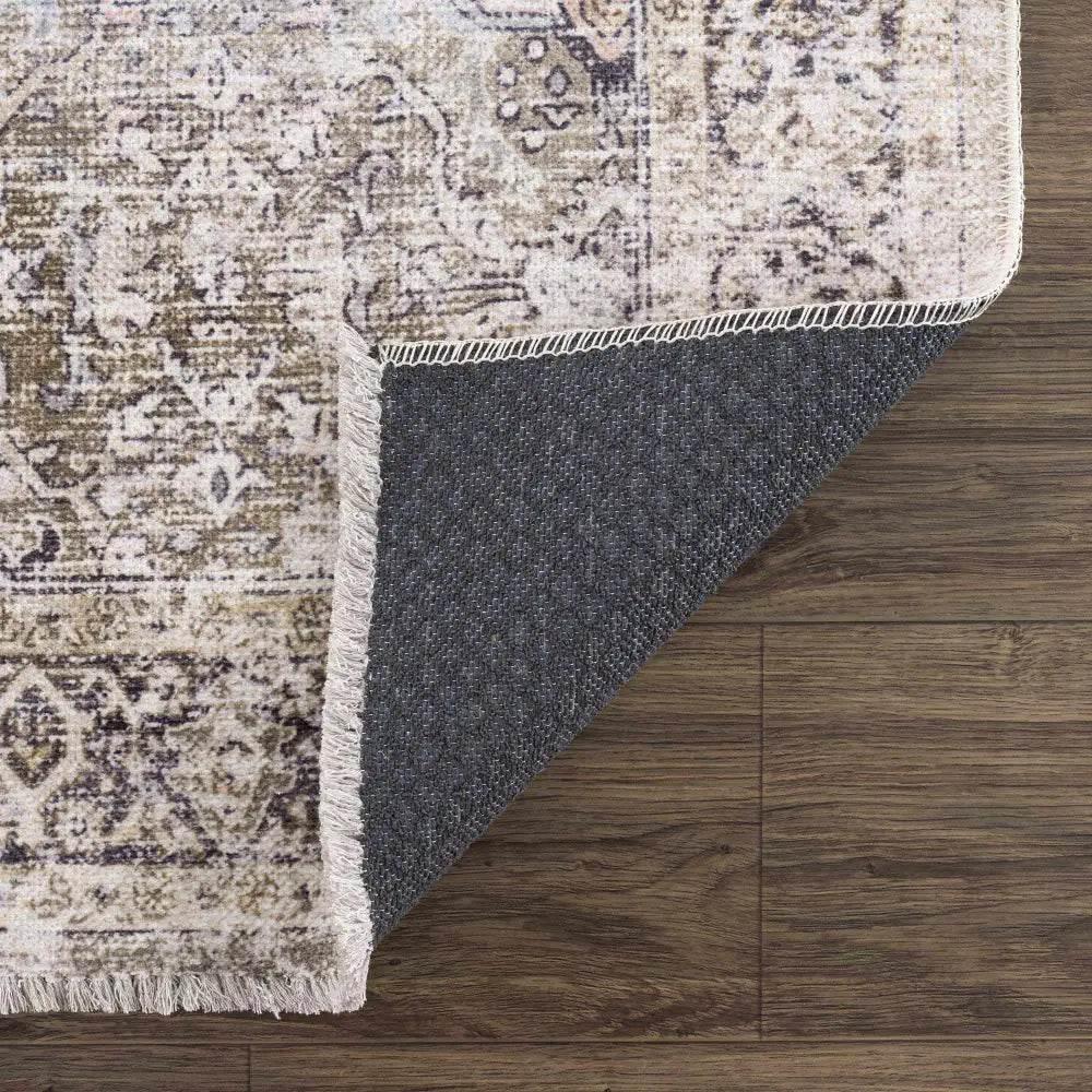 Olive Holi-2304 Washable Area Rug for Easy Cleaning - Estalios