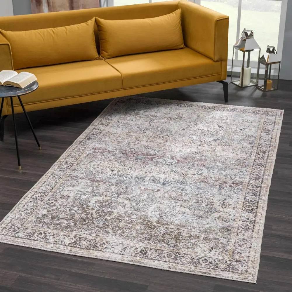 Olive Holi-2304 Washable Area Rug for Easy Cleaning - Estalios