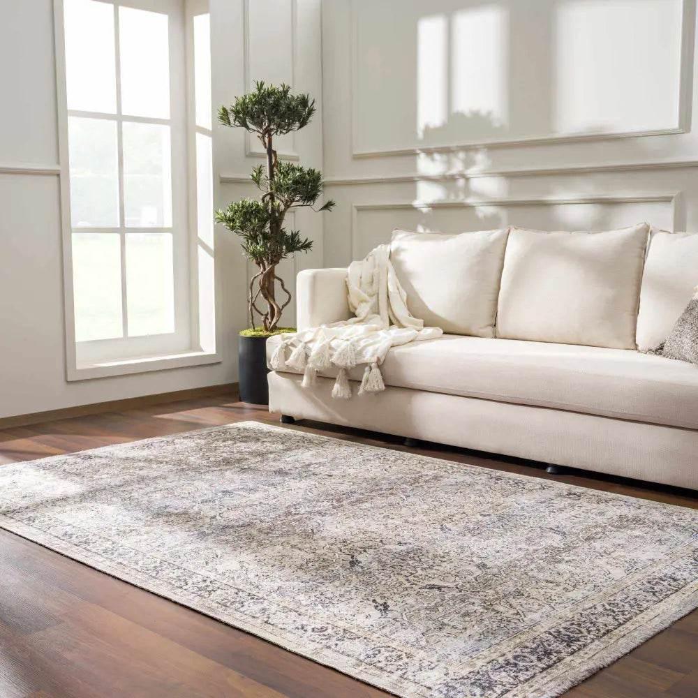 Olive Holi-2304 Washable Area Rug for Easy Cleaning - Estalios