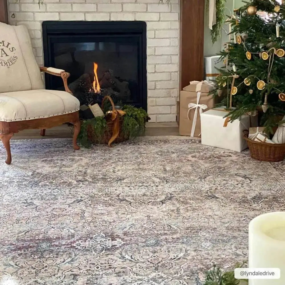 Olive Holi-2304 Washable Area Rug for Easy Cleaning