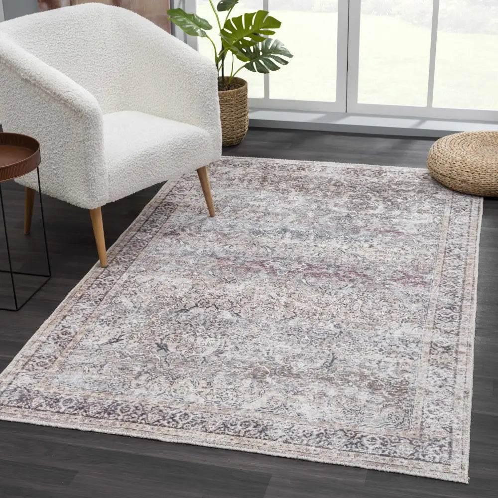 Olive Holi-2304 Washable Area Rug for Easy Cleaning - Estalios