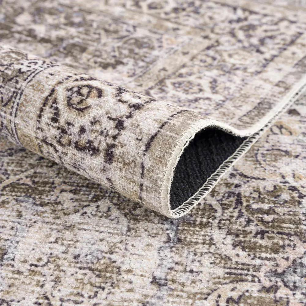 Olive Holi-2304 Washable Area Rug for Easy Cleaning - Estalios