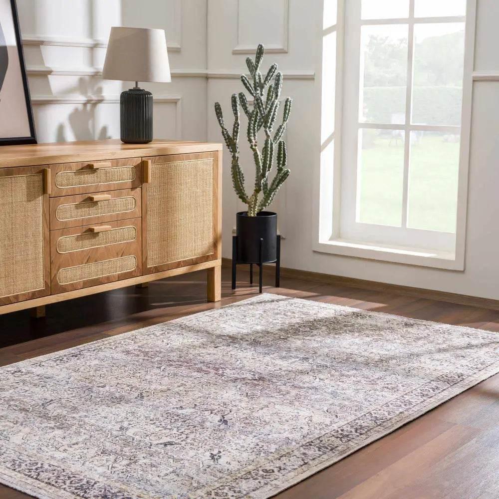 Olive Holi-2304 Washable Area Rug for Easy Cleaning - Estalios