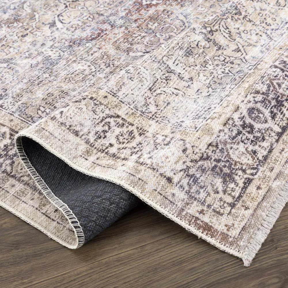 Olive Holi-2304 Washable Area Rug for Easy Cleaning - Estalios