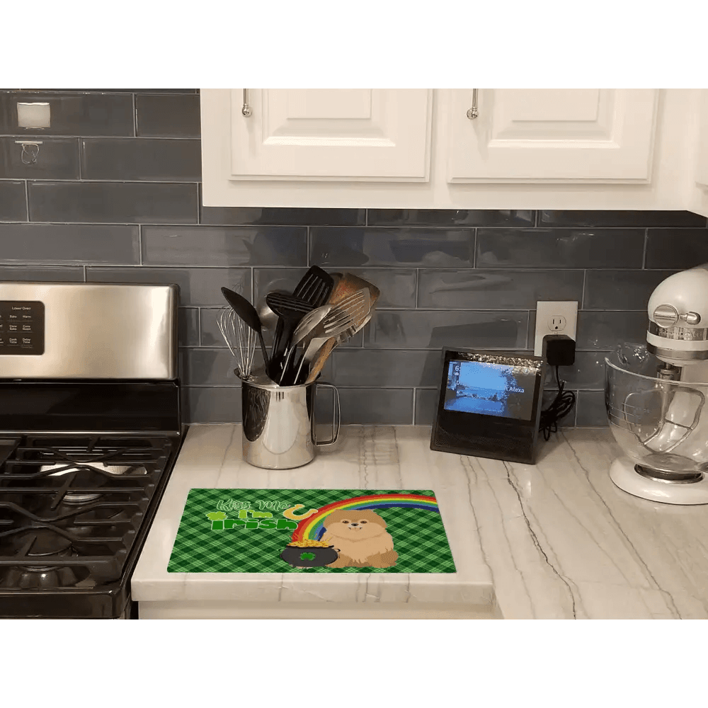 Orange Pomeranian St. Patrick's Day Decorative Cutting Board - Estalios