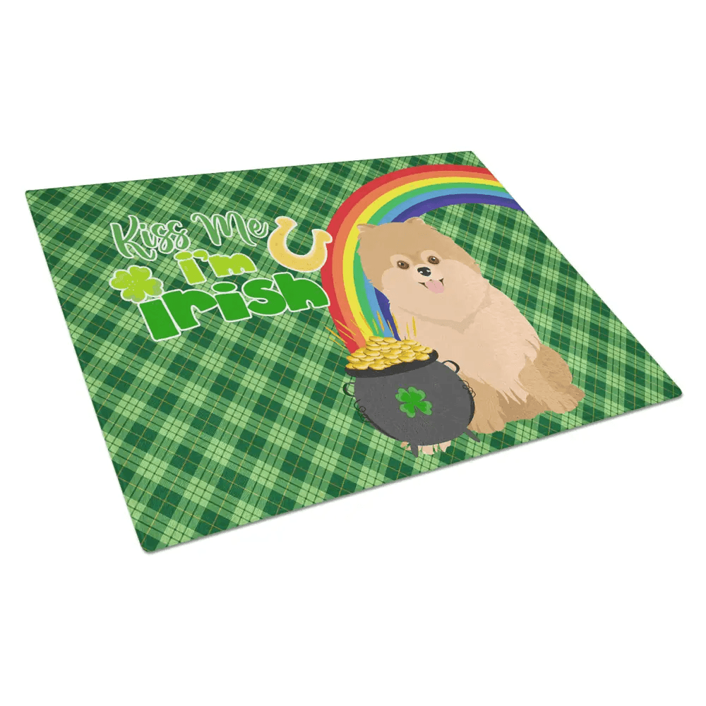 Orange Pomeranian St. Patrick's Day Decorative Cutting Board - Estalios