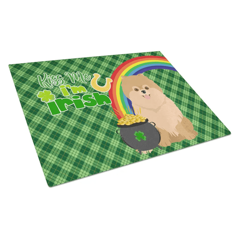 Orange Pomeranian St. Patrick's Day Decorative Cutting Board - Estalios
