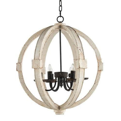 Orbital Farmhouse Chandelier Blends Wood and Metal Elegance - Estalios