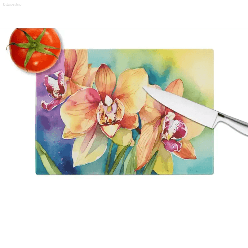 Orchid Bloom Board: Slice in Style! Here's the Product Description: Introducing the Orchid Bloom Board, a Stunning and Functional Addition to any Kitchen - Estalios