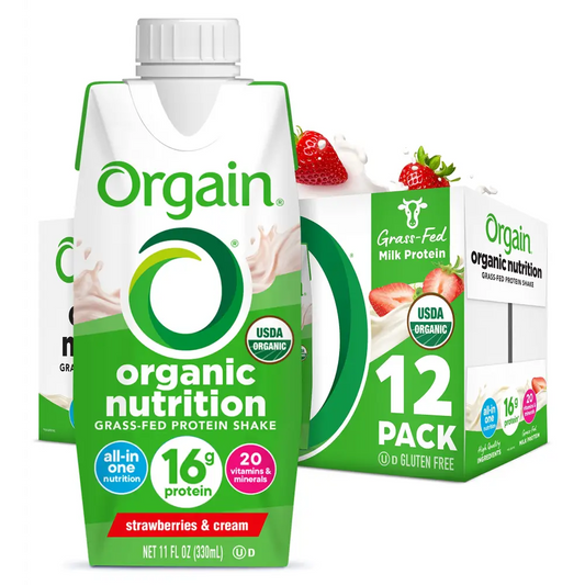 Orgain Organic Nutritional 16g Grass Fed Protein Shake packed with flavor and nutrients