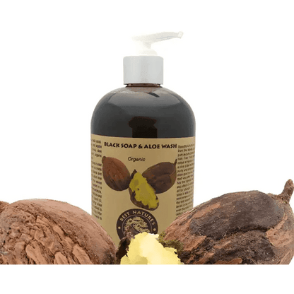 Organic Black Soap and Aloe Wash Pump Bottle 8oz Moisturizing Cleanser - Estalios